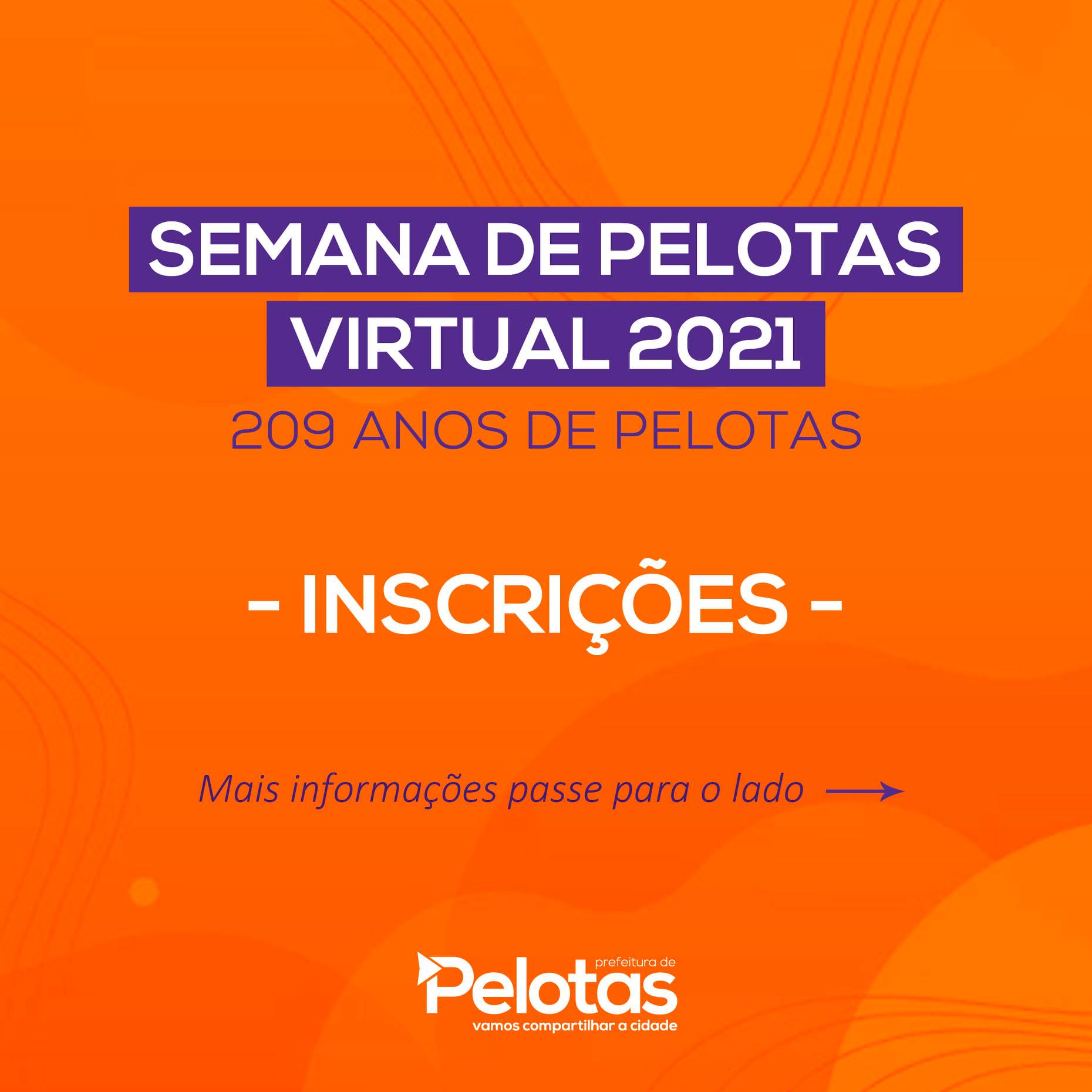 imagem: Prefeitura abre inscrições para Semana de Pelotas Virtual 2021