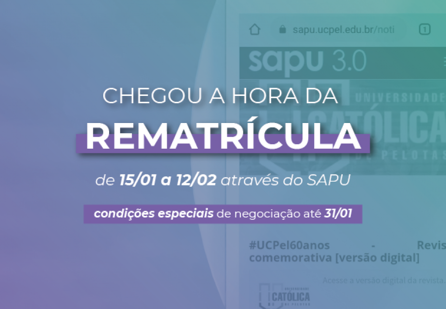 imagem: Amanhã é o último dia para rematrículas na UCPel