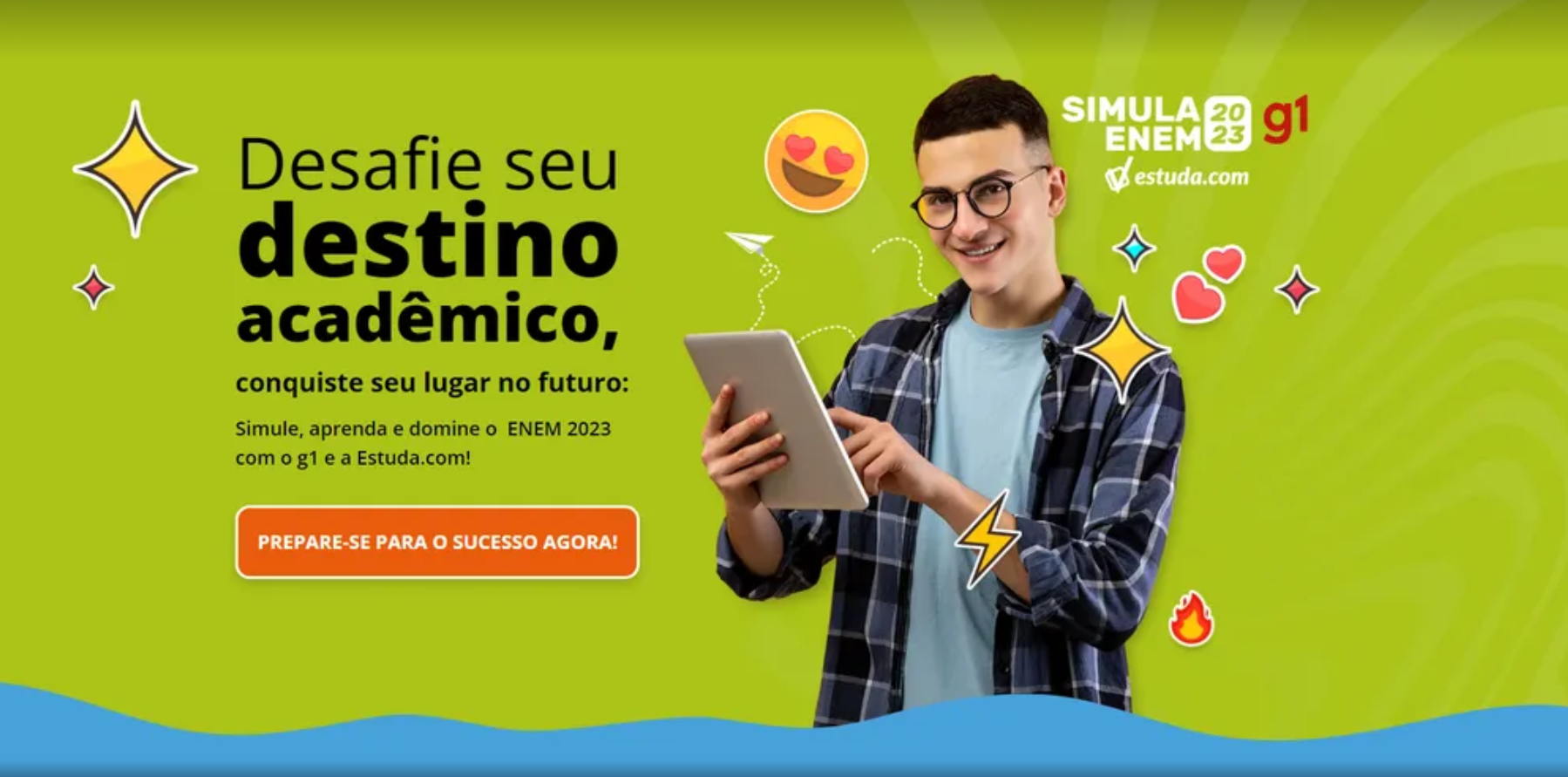 imagem: G1 terá simulado gratuito do Enem com notas corrigidas por TRI;  veja período de inscrição e data das provas on-line.